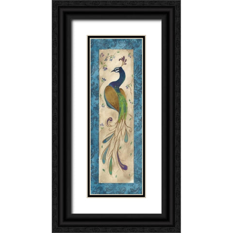 Peacock IV Black Ornate Wood Framed Art Print with Double Matting by Leal, Steve