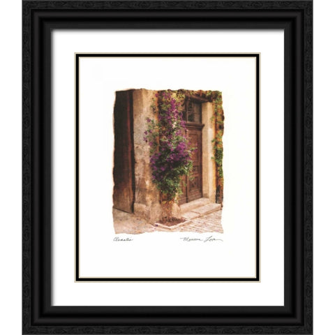 Clematis Black Ornate Wood Framed Art Print with Double Matting by Love, Maureen