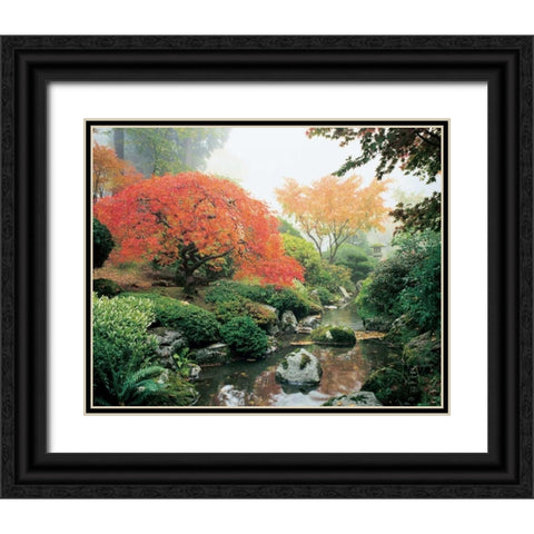 Japanese Garden I Black Ornate Wood Framed Art Print with Double Matting by Love, Maureen