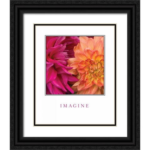 Imagine Flowers Black Ornate Wood Framed Art Print with Double Matting by Love, Maureen