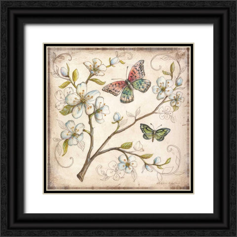 Le Jardin Butterfly III Black Ornate Wood Framed Art Print with Double Matting by McRostie, Kate