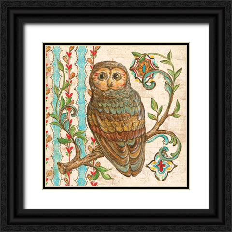Treetop Owl II Black Ornate Wood Framed Art Print with Double Matting by McRostie, Kate