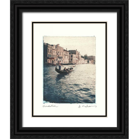 Gondolier Black Ornate Wood Framed Art Print with Double Matting by Melious, Amy