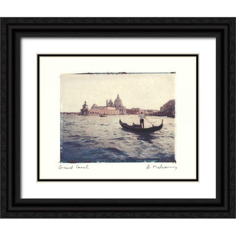 Grand Canal Black Ornate Wood Framed Art Print with Double Matting by Melious, Amy