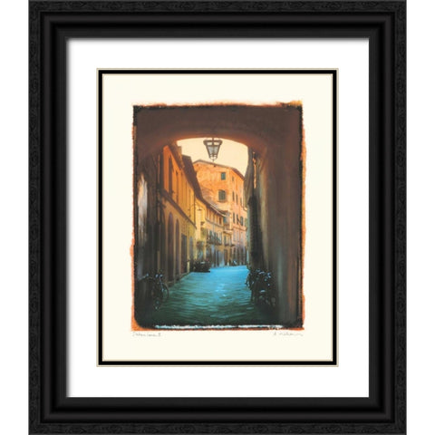 Italian Lane II Black Ornate Wood Framed Art Print with Double Matting by Melious, Amy