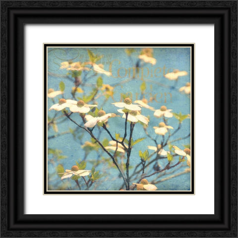 Dogwood I Black Ornate Wood Framed Art Print with Double Matting by Melious, Amy