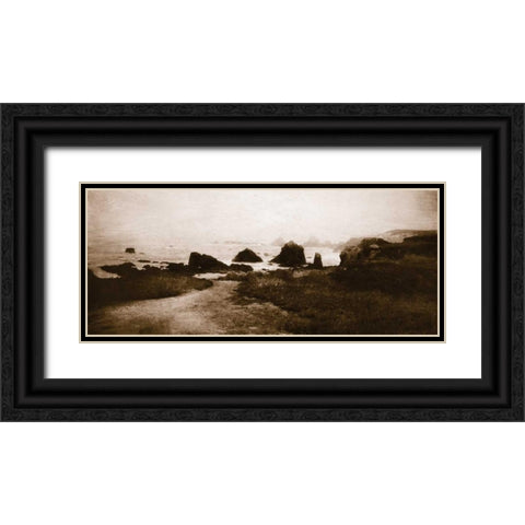Sepia Island Shores II Black Ornate Wood Framed Art Print with Double Matting by Melious, Amy