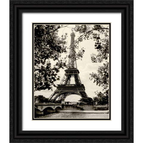 Eiffel Tower II Black Ornate Wood Framed Art Print with Double Matting by Melious, Amy