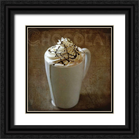 Cafe I Black Ornate Wood Framed Art Print with Double Matting by Melious, Amy