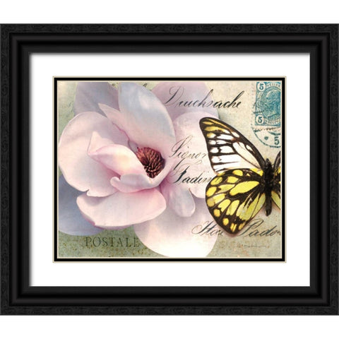 Carte Postale Magnolia II Black Ornate Wood Framed Art Print with Double Matting by Melious, Amy
