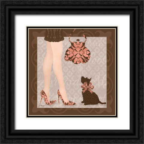 Best Foot Forward I Black Ornate Wood Framed Art Print with Double Matting by Meyer, Jill