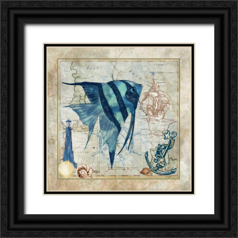 Nautical Fish I Black Ornate Wood Framed Art Print with Double Matting by Meyer, Jill