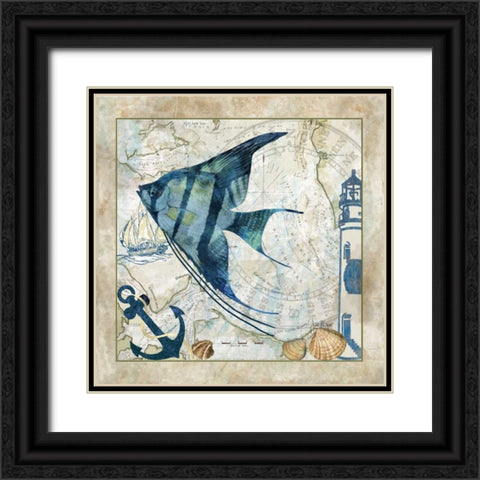 Nautical Fish II Black Ornate Wood Framed Art Print with Double Matting by Meyer, Jill