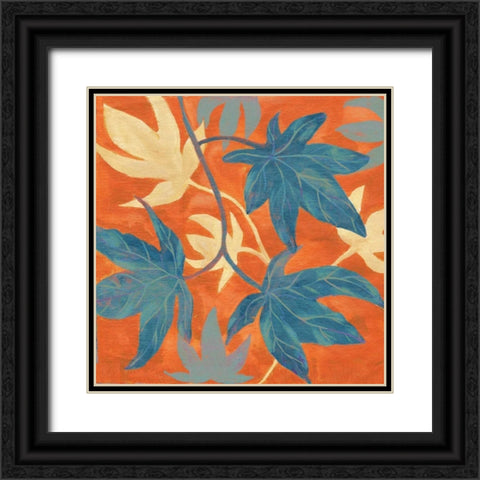Summer Leaves II Black Ornate Wood Framed Art Print with Double Matting by Ferry, Margaret