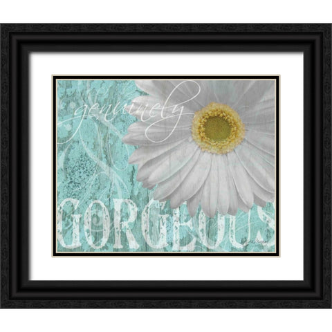 Gerbera III Black Ornate Wood Framed Art Print with Double Matting by Murray, Sylvia
