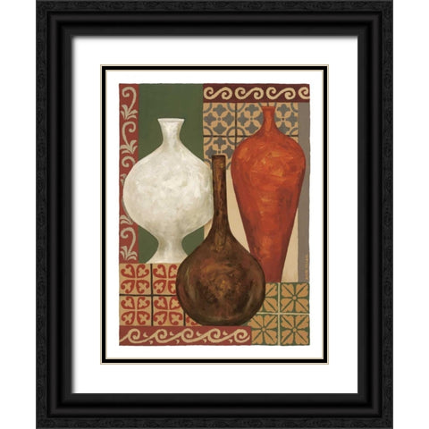 Vessels and Tiles II Black Ornate Wood Framed Art Print with Double Matting by Misa, Eva