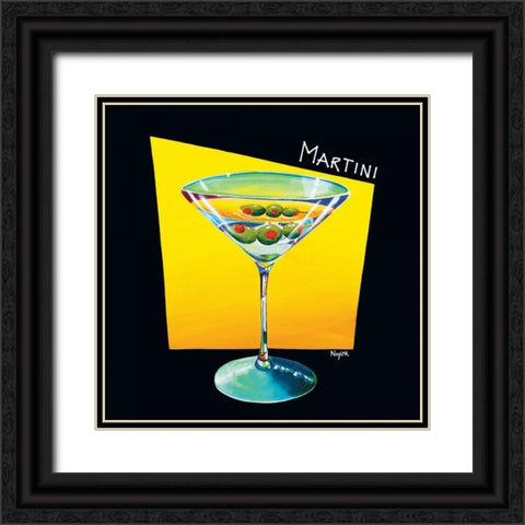 Martini Black Ornate Wood Framed Art Print with Double Matting by Naylor, Mary