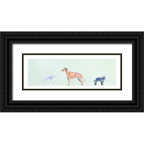 Dogs Panel I Black Ornate Wood Framed Art Print with Double Matting by Nicholas, Debbie