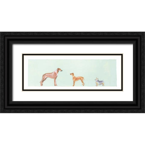 Dogs Panel II Black Ornate Wood Framed Art Print with Double Matting by Nicholas, Debbie