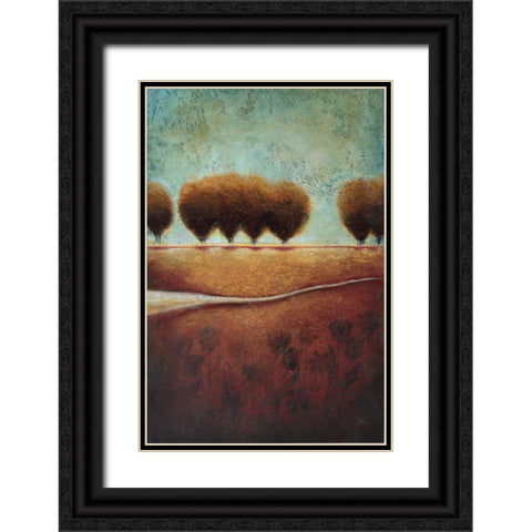 Abstract Landscape II Black Ornate Wood Framed Art Print with Double Matting by Osborne, Susan