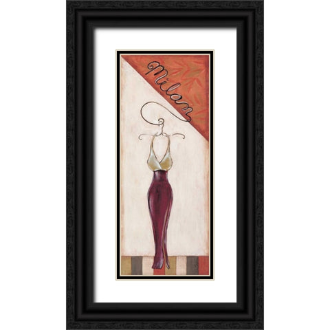 Milan Fashion Black Ornate Wood Framed Art Print with Double Matting by Osborne, Susan
