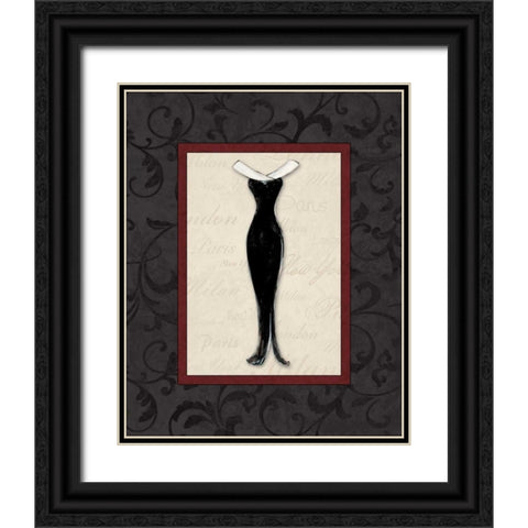 Fashion Dress I Black Ornate Wood Framed Art Print with Double Matting by Osborne, Susan