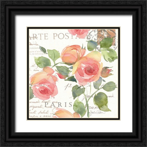 La Vie En Rose I Black Ornate Wood Framed Art Print with Double Matting by Paton, Julie