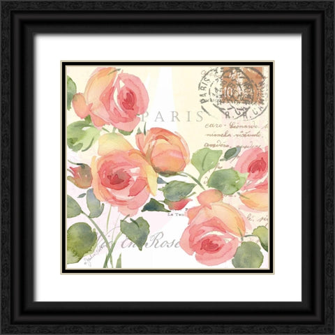 La Vie En Rose II Black Ornate Wood Framed Art Print with Double Matting by Paton, Julie
