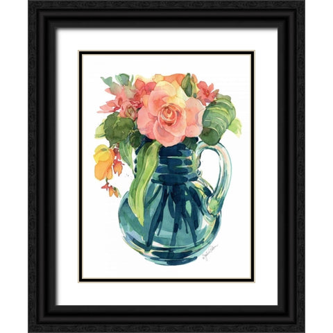 Rose Bouquet I Black Ornate Wood Framed Art Print with Double Matting by Paton, Julie