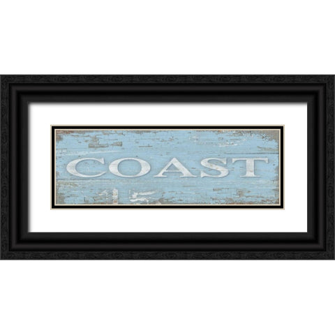 Coast Sign Black Ornate Wood Framed Art Print with Double Matting by Paton, Julie