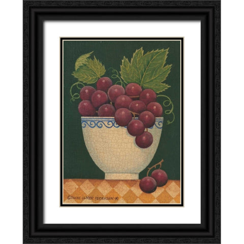 Cup O Grapes Black Ornate Wood Framed Art Print with Double Matting by Pedersen, Diane