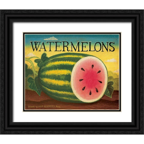 Watermelons Black Ornate Wood Framed Art Print with Double Matting by Pedersen, Diane