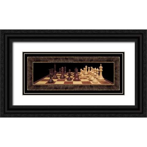 Chess I Black Ornate Wood Framed Art Print with Double Matting by Pela Design