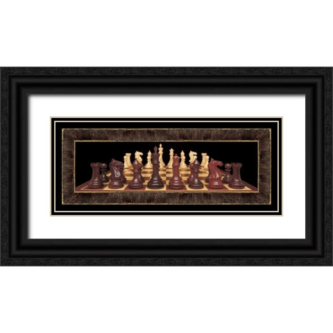 Chess II Black Ornate Wood Framed Art Print with Double Matting by Pela Design