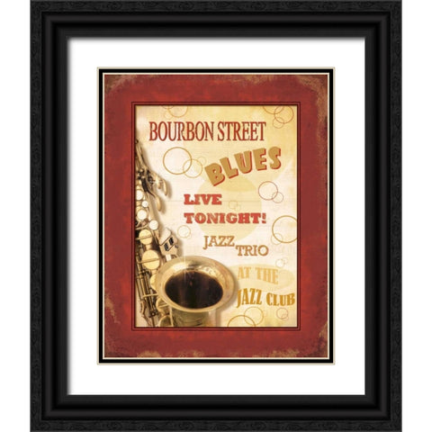 New Orleans Jazz III Black Ornate Wood Framed Art Print with Double Matting by Pela Design