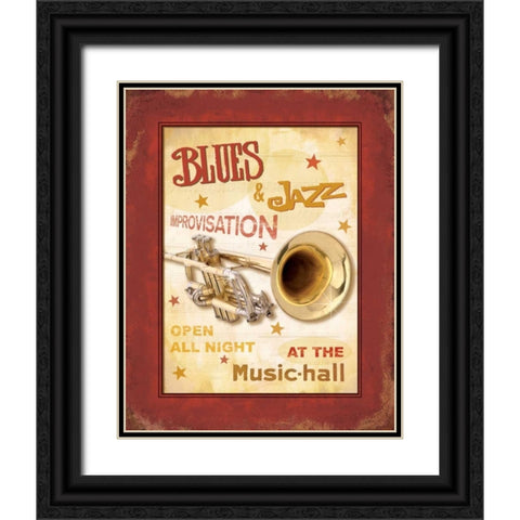 New Orleans Jazz IV Black Ornate Wood Framed Art Print with Double Matting by Pela Design