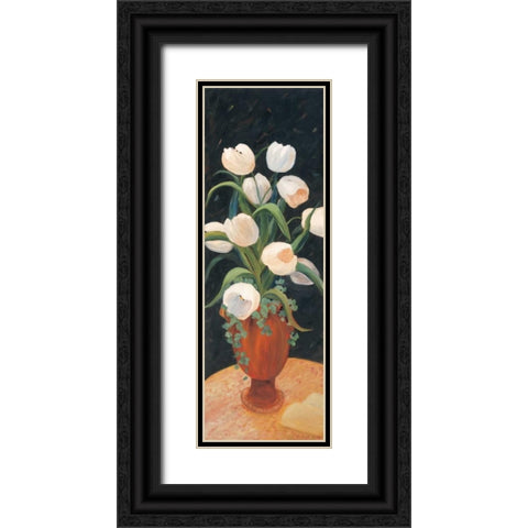 Tulips by Night Black Ornate Wood Framed Art Print with Double Matting by Platt, Leila