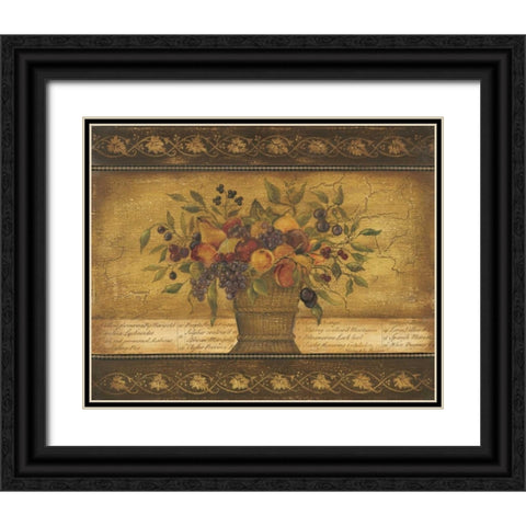 Old World Abundance I Black Ornate Wood Framed Art Print with Double Matting by Poloson, Kimberly