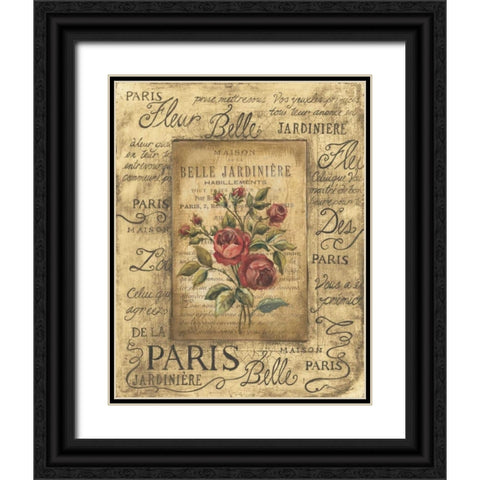 Bel Bouquet II Black Ornate Wood Framed Art Print with Double Matting by Poloson, Kimberly