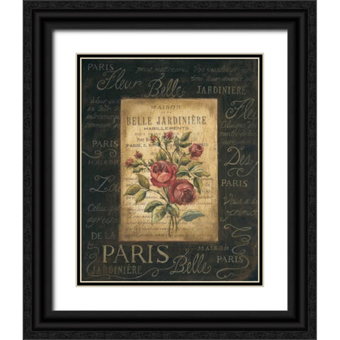 Bel Bouquet IV Black Ornate Wood Framed Art Print with Double Matting by Poloson, Kimberly