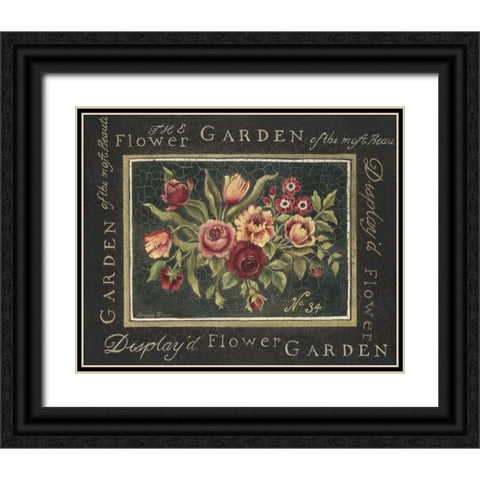 Flower Garden No. 34 Black Ornate Wood Framed Art Print with Double Matting by Poloson, Kimberly