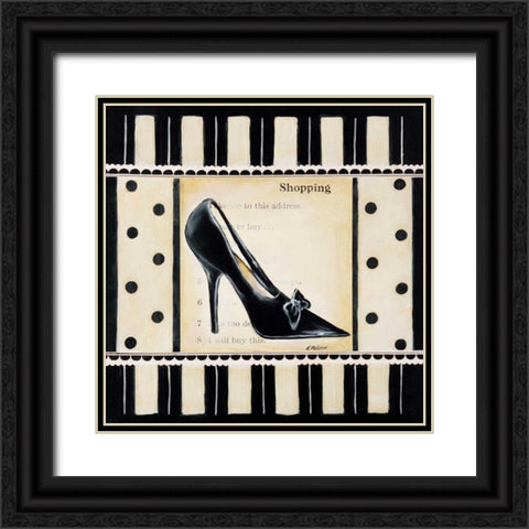 Shopping I Black Ornate Wood Framed Art Print with Double Matting by Poloson, Kimberly