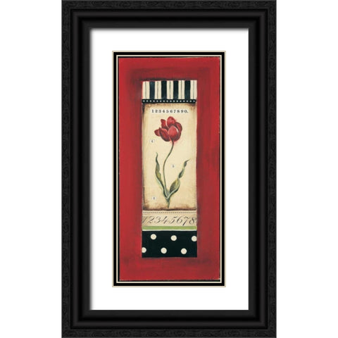 Belgian Tulip II Black Ornate Wood Framed Art Print with Double Matting by Poloson, Kimberly