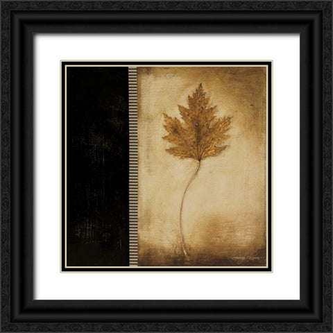 Maple Leaves I Black Ornate Wood Framed Art Print with Double Matting by Poloson, Kimberly
