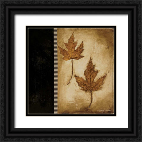 Maple Leaves II Black Ornate Wood Framed Art Print with Double Matting by Poloson, Kimberly