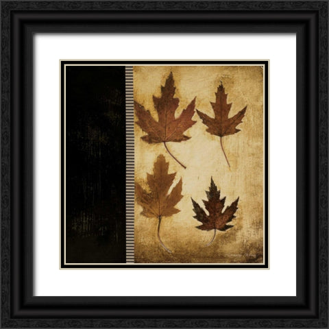 Maple Leaves IV Black Ornate Wood Framed Art Print with Double Matting by Poloson, Kimberly