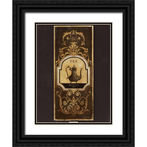 Tea Time I Black Ornate Wood Framed Art Print with Double Matting by Poloson, Kimberly