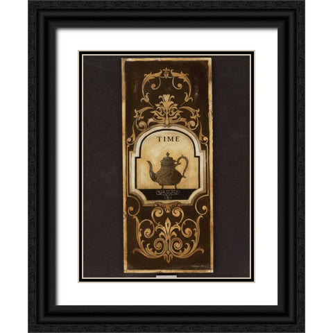 Tea Time II Black Ornate Wood Framed Art Print with Double Matting by Poloson, Kimberly
