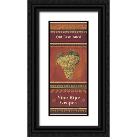 Vine Ripe Grapes Black Ornate Wood Framed Art Print with Double Matting by Poloson, Kimberly