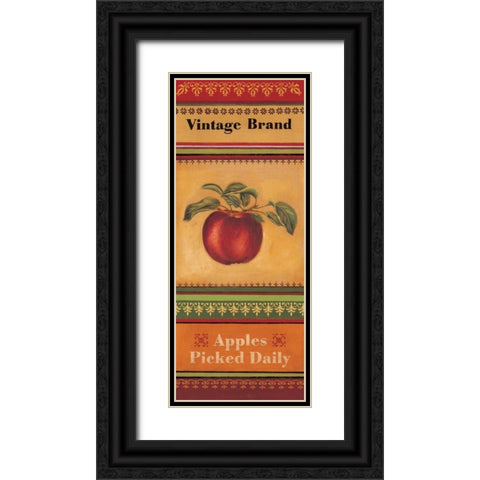 Apples Picked Daily Black Ornate Wood Framed Art Print with Double Matting by Poloson, Kimberly